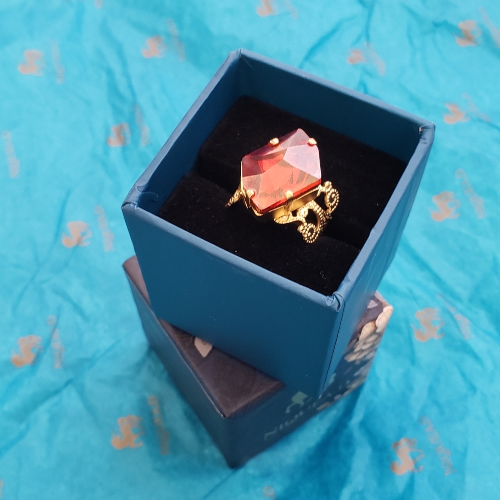 Crystal Looking Square Statement Ring - image 2